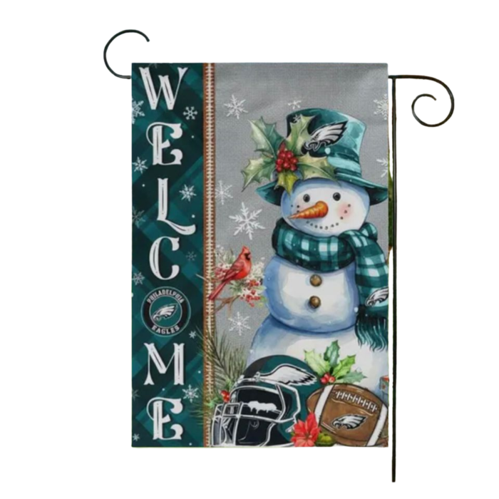 Garden Flag Eagles Snowman
